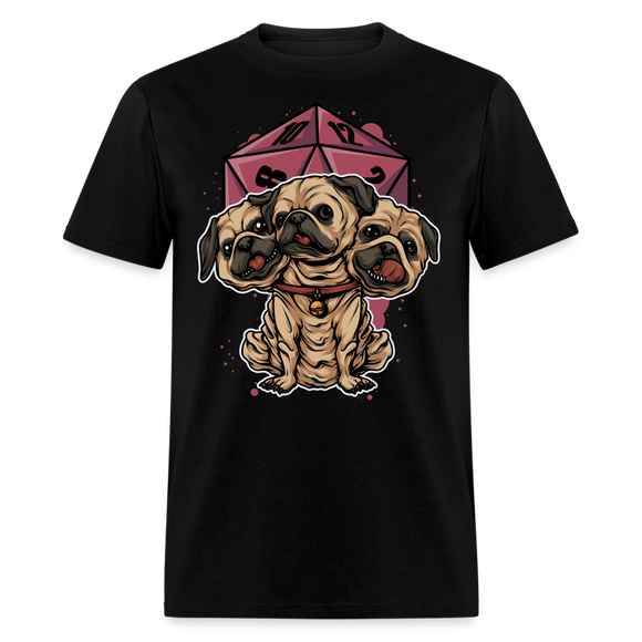 Cerberus Pug Design Fantasy Mythology Dog Lover Unisex T-Shirt - black