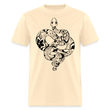 Zen Year of the Snake Tattoo Style Line Art T-Shirt - natural