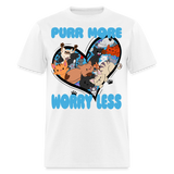 Purr More Worry Less Cat T-Shirt - white