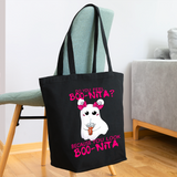 Spooky Cute Ghost Halloween Treat Eco-Friendly Cotton Tote Bag - black