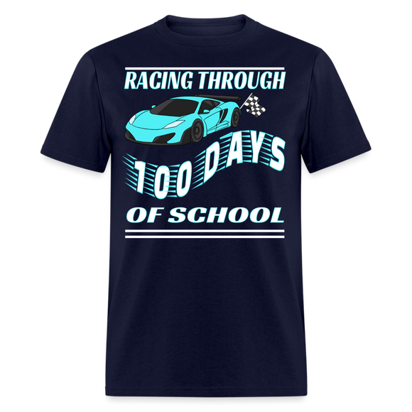 100 Days of School Race Car Unisex T-Shirt - navy