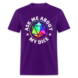 Rainbow D20 Dice RPG Gamer Unisex T-Shirt - purple