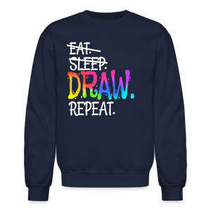 Artist Drawing Sketching Art Teacher Colorful Crewneck Sweatshirt - navy