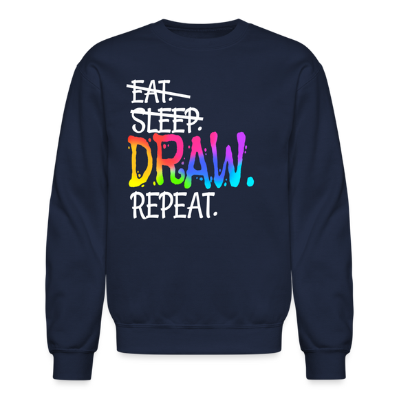 Artist Drawing Sketching Art Teacher Colorful Crewneck Sweatshirt - navy