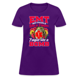 EMT EMS Firefighter Paramedic First Responder Ladies T-Shirt - purple