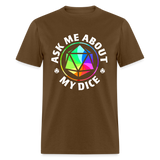 Rainbow D20 Dice RPG Gamer Unisex T-Shirt - brown