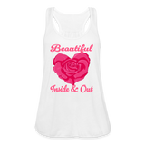 Beautiful Inside And Out Rose Heart Tank Top - white