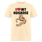 I Love My Hognose Snake Graphic for Reptile Fans Unisex T-Shirt - natural