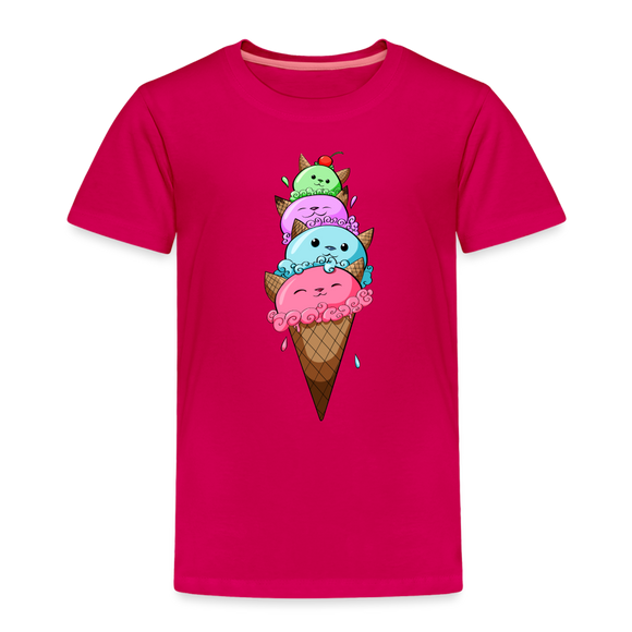 Meow-tastic Ice Cream Kitten Cats Toddler T-Shirt - dark pink