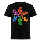 Whimsical Rainbow Seahorse Painting Unisex T-Shirt - black