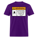 Spider Warning Arachnophobia Fear of Spiders Joke Unisex Classic T-Shirt - purple