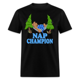 Nap Champion Bear Sleeping Funny T-Shirt - black