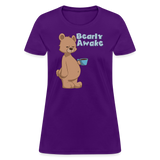 Funny Tired Bear Coffee Morning T-Shirt - purple