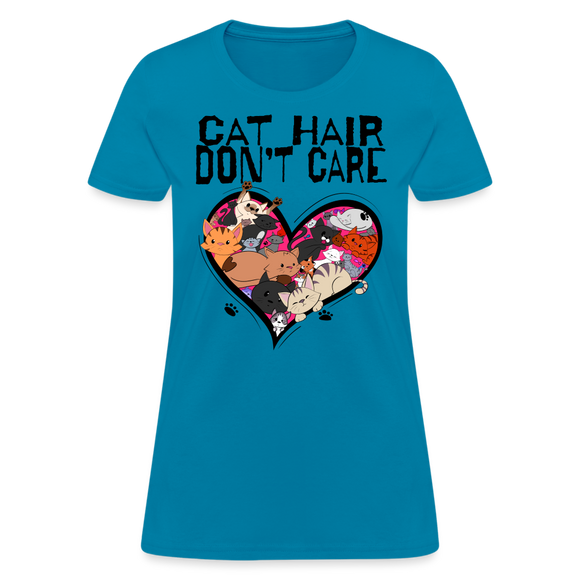 Funny Crazy Cat Lady Mom T-Shirt - turquoise
