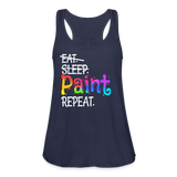 Colorful Rainbow Painter Art Women’s Tank Top - navy
