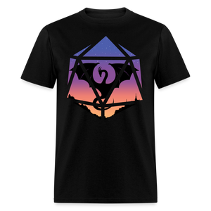 Dragon Inside D20 Design Stained Glass RPG Fantasy Art Unisex T-Shirt - black