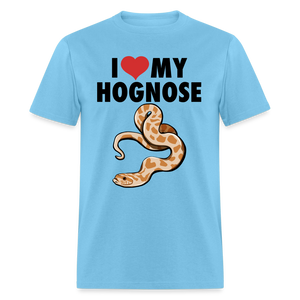 I Love My Hognose Snake Graphic for Reptile Fans Unisex T-Shirt - aquatic blue