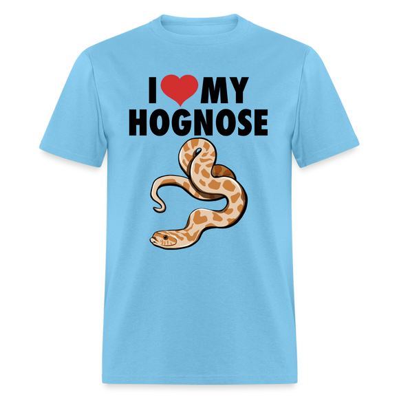 I Love My Hognose Snake Graphic for Reptile Fans Unisex T-Shirt - aquatic blue