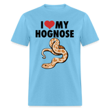 I Love My Hognose Snake Graphic for Reptile Fans Unisex T-Shirt - aquatic blue