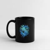 D20 Dice DM Tabletop Role Gamer 20 Sided Die Watercolor Black Novelty Coffee Mug - black
