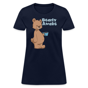 Funny Tired Bear Coffee Morning T-Shirt - heather black
