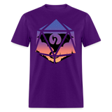 Dragon Inside D20 Design Stained Glass RPG Fantasy Art Unisex T-Shirt - purple