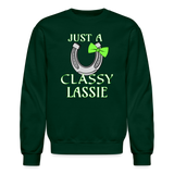 Irish Saint Patrick's Day Lucky Horse Shoe Drinking Unisex Crewneck Sweatshirt - forest green