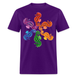 Whimsical Rainbow Seahorse Painting Unisex T-Shirt - purple