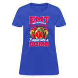 EMT EMS Firefighter Paramedic First Responder Ladies T-Shirt - royal blue