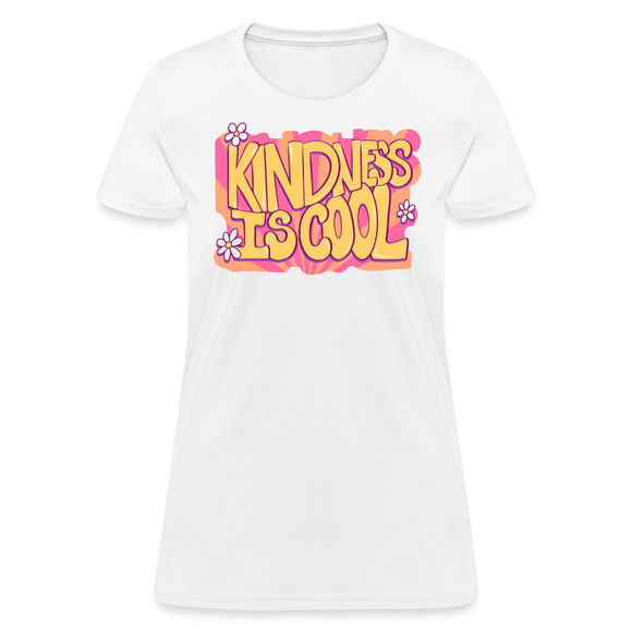 Kindness is Cool Retro Vintage Women's T-Shirt - white