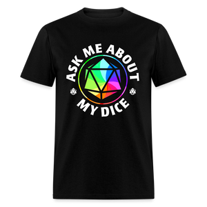 Rainbow D20 Dice RPG Gamer Unisex T-Shirt - heather black