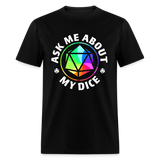 Rainbow D20 Dice RPG Gamer Unisex T-Shirt - black