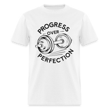 Weight Training Gym Bodybuilding Muscle Builder Unisex T-Shirt - white