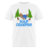 Nap Champion Bear Sleeping Funny T-Shirt - white