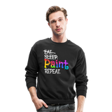Painting Artist Teacher Colorful Crewneck Sweatshirt - black