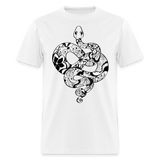 Zen Year of the Snake Tattoo Style Line Art T-Shirt - white
