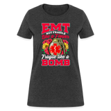 EMT EMS Firefighter Paramedic First Responder Ladies T-Shirt - heather black