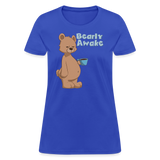 Funny Tired Bear Coffee Morning T-Shirt - royal blue