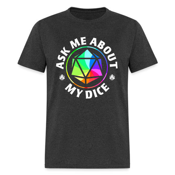 Rainbow D20 Dice RPG Gamer Unisex T-Shirt - heather black