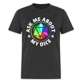 Rainbow D20 Dice RPG Gamer Unisex T-Shirt - heather black