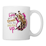 Music Lovers Giraffe Wearing Headphones Mug - white