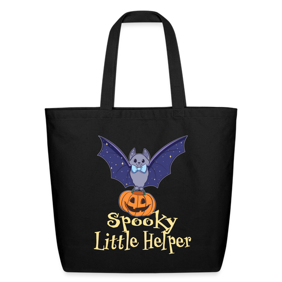 Cute Baby Bat Halloween Candy Cotton Tote - black