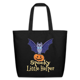 Cute Baby Bat Halloween Candy Cotton Tote - black