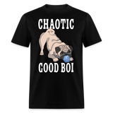 Chaotic Good Pug with D20 Die RPG Gamer Unisex T-Shirt - black