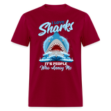 I Love Sharks Beach Humor Ocean Wear Unisex T-Shirt - dark red