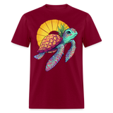 Tropical Pineapple Sea Turtle Unisex Classic T-Shirt - burgundy