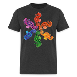 Whimsical Rainbow Seahorse Painting Unisex T-Shirt - heather black