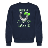 Irish Saint Patrick's Day Lucky Horse Shoe Drinking Unisex Crewneck Sweatshirt - navy