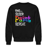 Painting Artist Teacher Colorful Crewneck Sweatshirt - black