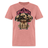Cerberus Pug Design Fantasy Mythology Dog Lover Unisex T-Shirt - heather mauve
